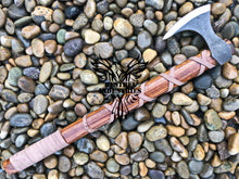 Load image into Gallery viewer, Custom Handmade Carbon Steel Viking Axe with Rose Wood Shaft, Ragnar's Axe (VA-101)