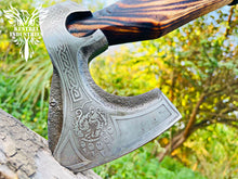 Load image into Gallery viewer, Custom Handmade Carbon Steel Viking Axe with Ash Wood Handle (VA-140)