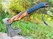 Load image into Gallery viewer, Custom Handmade Carbon Steel Viking Axe with Ash Wood Handle (VA-141)