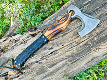 Load image into Gallery viewer, Custom Handmade Carbon Steel Viking Axe with Ash Wood Handle (VA-141)