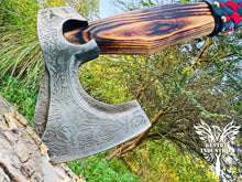 Load image into Gallery viewer, Custom Handmade Carbon Steel Viking Axe with Ash Wood Handle (VA-142)