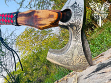 Load image into Gallery viewer, Custom Handmade Carbon Steel Viking Axe with Ash Wood Handle (VA-142)