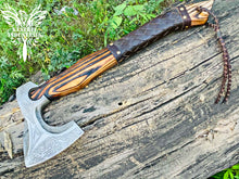 Load image into Gallery viewer, Custom Handmade Carbon Steel Viking Axe with Ash Wood Handle (VA-143)