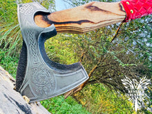 Load image into Gallery viewer, Custom Handmade Carbon Steel Viking Axe with Ash Wood Handle (VA-144)