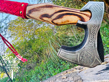 Load image into Gallery viewer, Custom Handmade Carbon Steel Viking Axe with Ash Wood Handle (VA-144)