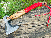 Load image into Gallery viewer, Custom Handmade Carbon Steel Viking Axe with Ash Wood Handle (VA-144)