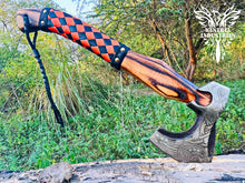 Load image into Gallery viewer, Custom Handmade Carbon Steel Viking Axe with Ash Wood Handle (VA-145)