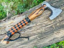 Load image into Gallery viewer, Custom Handmade Carbon Steel Viking Axe with Ash Wood Handle (VA-145)