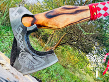 Load image into Gallery viewer, Custom Handmade Carbon Steel Viking Axe with Ash Wood Handle (VA-146)