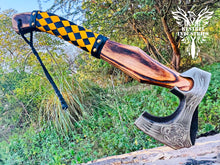 Load image into Gallery viewer, Custom Handmade Carbon Steel Viking Axe with Ash Wood Handle (VA-147)
