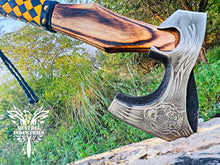 Load image into Gallery viewer, Custom Handmade Carbon Steel Viking Axe with Ash Wood Handle (VA-147)