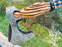 Load image into Gallery viewer, Custom Handmade Carbon Steel Viking Axe with Ash Wood Handle (VA-148)