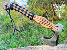 Load image into Gallery viewer, Custom Handmade Carbon Steel Viking Axe with Ash Wood Handle (VA-148)