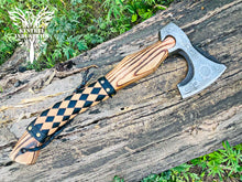 Load image into Gallery viewer, Custom Handmade Carbon Steel Viking Axe with Ash Wood Handle (VA-148)