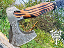 Load image into Gallery viewer, Custom Handmade Carbon Steel Viking Axe with Ash Wood Handle (VA-150)