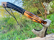 Load image into Gallery viewer, Custom Handmade Carbon Steel Viking Axe with Ash Wood Handle (VA-150)
