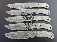 Load image into Gallery viewer, Lot of 5 Custom Handmade Damascus Steel Blank Blade Knife For Knife Making Supplies (SU-136)
