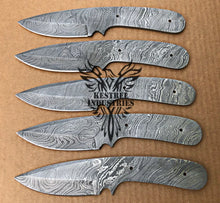 Load image into Gallery viewer, Lot of 5 Damascus Steel Blank Blade Knife For Knife Making Supplies (SU-178)
