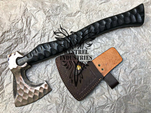 Custom Handmade Carbon Steel Viking Axe with Rose Wood Handle (VA-110)