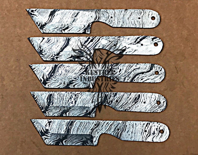 Lot of 5 Custom Handmade Damascus Steel Blank Blade Knife For Knife Making Supplies (SU-105)