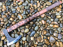 Load image into Gallery viewer, Custom Handmade Carbon Steel Viking Axe with Rose Wood Handle (VA-107)
