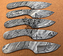 Load image into Gallery viewer, Lot of 5 Custom Handmade Damascus Steel Blank Blade Knife For Knife Making Supplies (SU-119)
