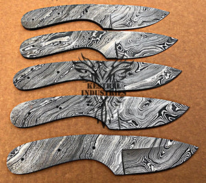 Lot of 5 Custom Handmade Damascus Steel Blank Blade Knife For Knife Making Supplies (SU-119)