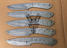 Load image into Gallery viewer, Lot of 5 Damascus Steel Blank Blade Knife For Knife Making Supplies (SU-176)
