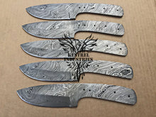 Load image into Gallery viewer, Lot of 5 Damascus Steel Blank Blade Knife For Knife Making Supplies (SU-168)
