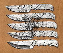 Load image into Gallery viewer, Lot of 5 Custom Handmade Damascus Steel Blank Blade Knife For Knife Making Supplies (SU-143)
