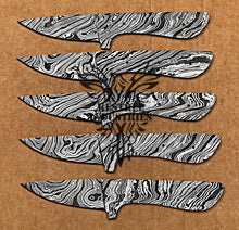 Load image into Gallery viewer, Lot of 5 Damascus Steel Blank Blade Knife For Knife Making Supplies (SU-170)
