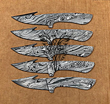 Load image into Gallery viewer, Lot of 5 Damascus Steel Blank Blade Knife For Knife Making Supplies (SU-169)
