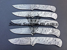 Load image into Gallery viewer, Lot of 5 Damascus Steel Blank Blade Knife For Knife Making Supplies (SU-188)
