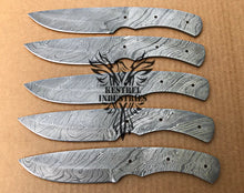 Load image into Gallery viewer, Lot of 5 Damascus Steel Blank Blade Knife For Knife Making Supplies (SU-175)
