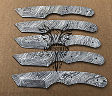 Load image into Gallery viewer, Lot of 5 Custom Handmade Damascus Steel Blank Blade Knife For Knife Making Supplies (SU-116)
