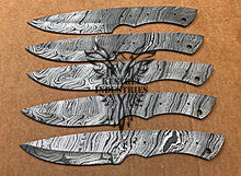 Load image into Gallery viewer, Lot of 5 Custom Handmade Damascus Steel Blank Blade Knife For Knife Making Supplies (SU-108)
