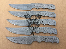 Load image into Gallery viewer, Lot of 5 Custom Handmade Damascus Steel Blank Blade Knife For Knife Making Supplies (SU-147)
