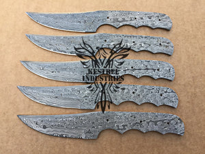 Lot of 5 Custom Handmade Damascus Steel Blank Blade Knife For Knife Making Supplies (SU-147)