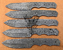 Load image into Gallery viewer, Lot of 5 Damascus Steel Blank Blade Knife For Knife Making Supplies (SU-177)
