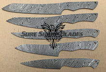 Load image into Gallery viewer, Lot of 5 Damascus Steel Blank Blade Chef Knife For Knife Making Supplies (SU-203)
