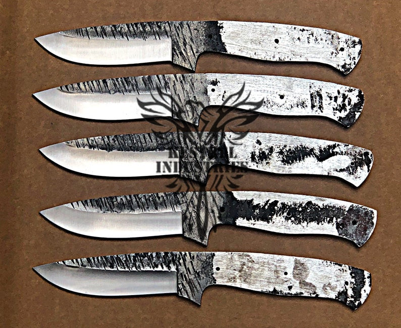 Lot of 5 Custom Handmade 1095 Carbon Steel Blank Blade Knife For Knife Making Supplies (KI-CSB-102)