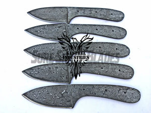 Lot of 5 Damascus Steel Blank Blade Knife For Knife Making Supplies (SU-191)