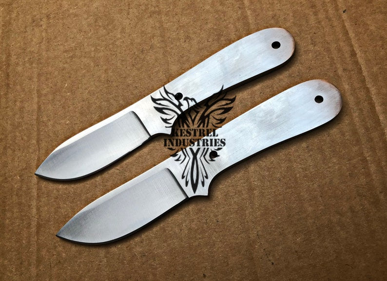 Lot of 2 Custom Handmade 1095 Carbon Steel Blank Blade Knife For Knife Making Supplies (KI-CSB-108)