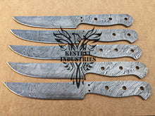 Load image into Gallery viewer, Lot of 5 Custom Handmade Damascus Steel Blank Blade Knife For Knife Making Supplies (SU-140)
