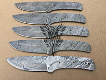 Load image into Gallery viewer, Lot of 5 Damascus Steel Blank Blade Knife For Knife Making Supplies (SU-166)
