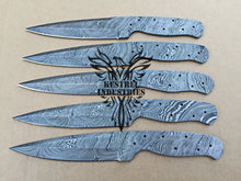 Load image into Gallery viewer, Lot of 5 Damascus Steel Blank Blade Knife For Knife Making Supplies (SU-160)
