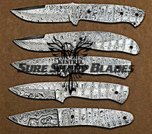 Load image into Gallery viewer, Lot of 5 Damascus Steel Blank Blade Knife For Knife Making Supplies (SU-189)
