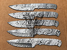 Load image into Gallery viewer, Lot of 5 Custom Handmade Damascus Steel Blank Blade Knife For Knife Making Supplies (SU-106)
