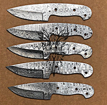 Load image into Gallery viewer, Lot of 5 Custom Handmade Damascus Steel Blank Blade Knife For Knife Making Supplies (SU-123)
