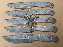 Load image into Gallery viewer, Lot of 5 Damascus Steel Blank Blade Knife For Knife Making Supplies (SU-165)
